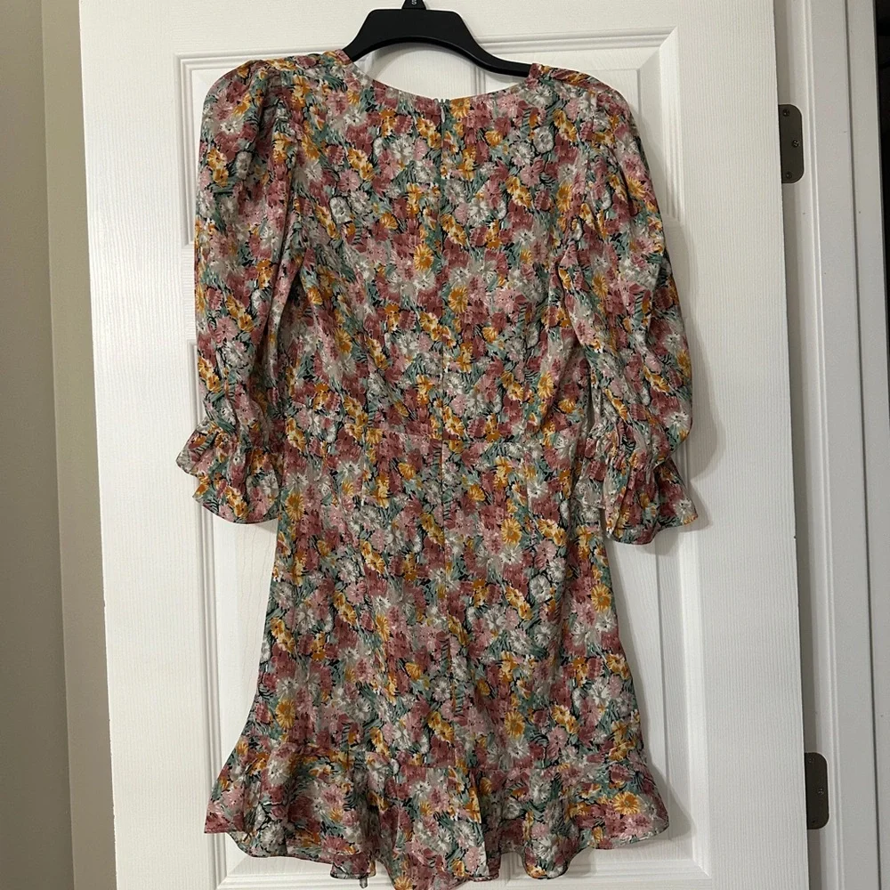 NWT boohoo Floral Mini Wrap Dress 6 - Picture 5 of 6
